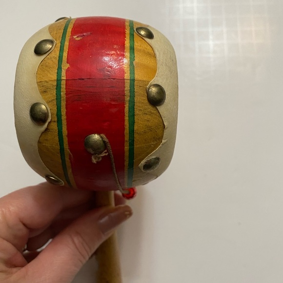 Vintage Twist drum made in Mexico Souvenir wood and leather - Picture 10 of 11